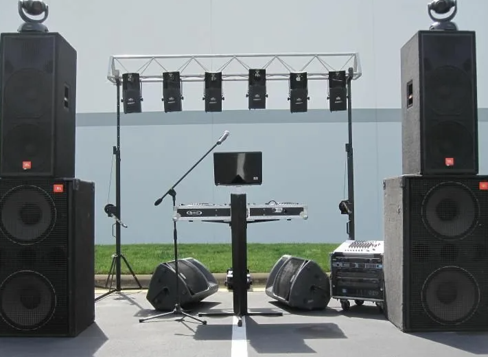Street event with professional sound system